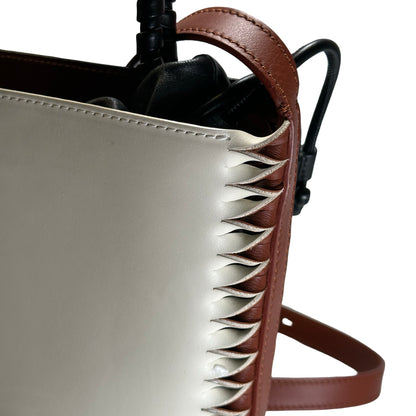 Used CHLOE Leather Gate Bucket Bag Bucket Bag White Brown Black