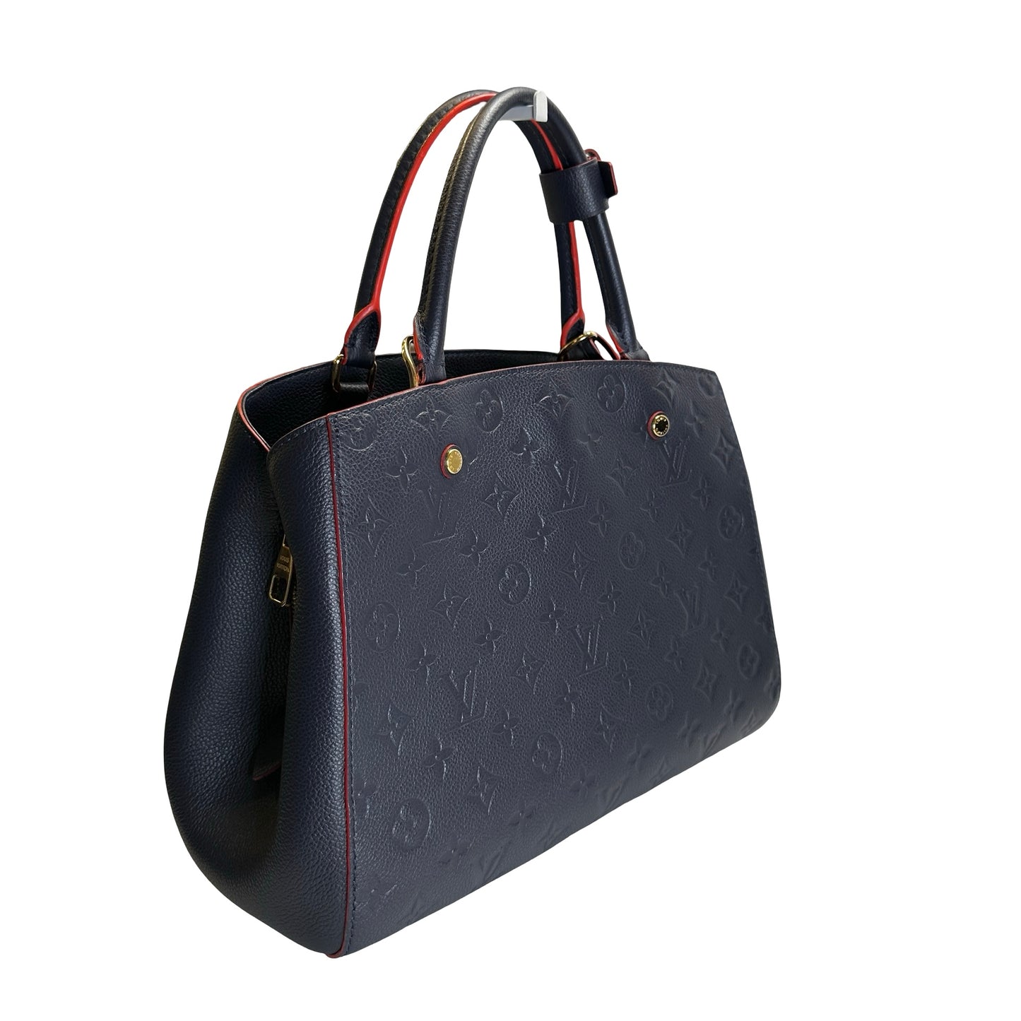 Used LOUIS VUITTON Monogram Empreinte Montaigne Handbag Black Red