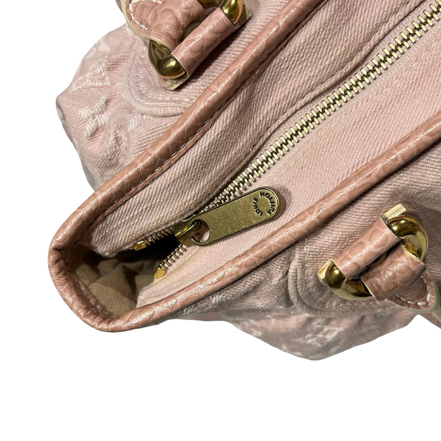 Used LOUIS VUITTON Monogram Denim Denim Pink Tote Bag Pink GHW