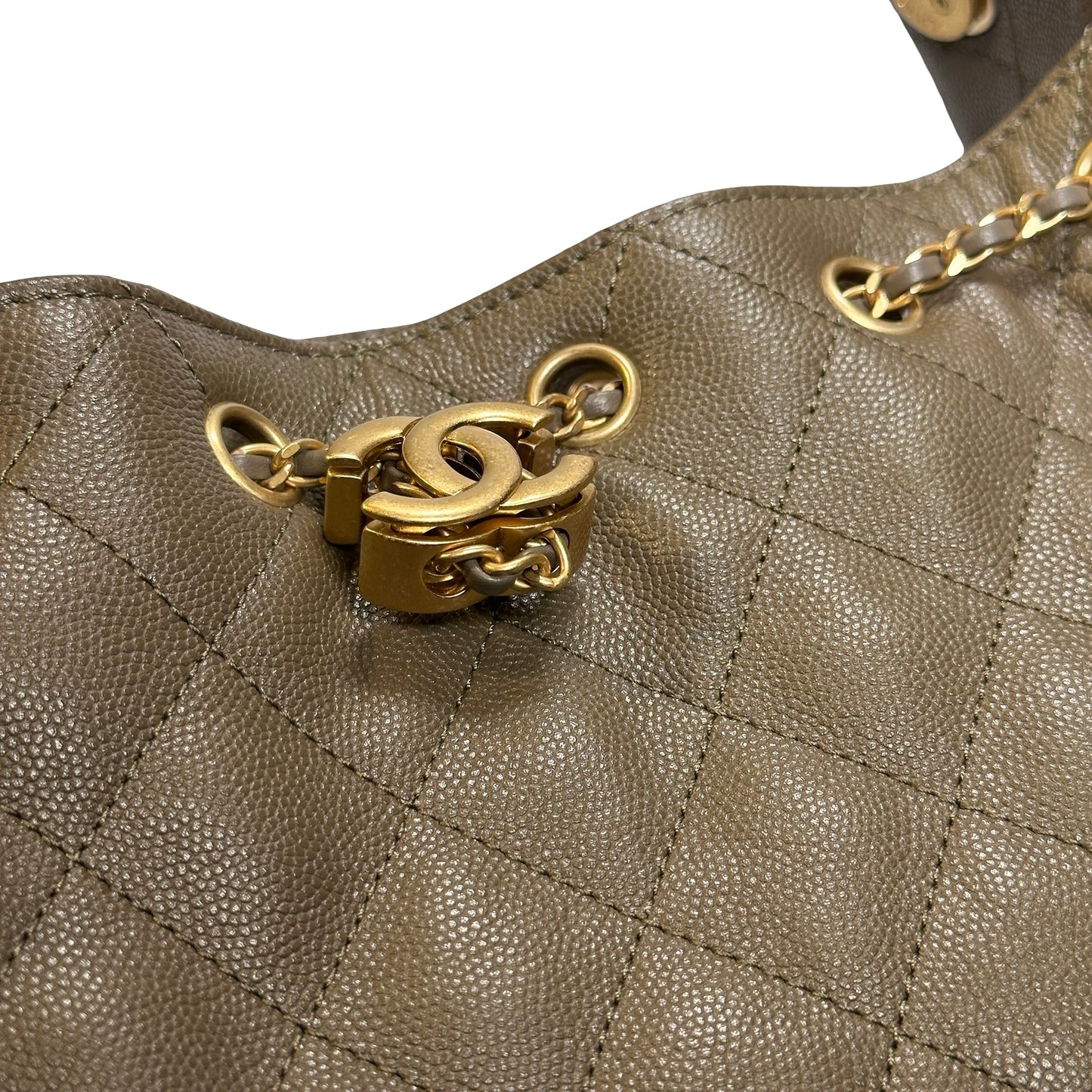 Used CHANEL Caviar Quilted Hobo Bag Hobo Bag Brown GHW