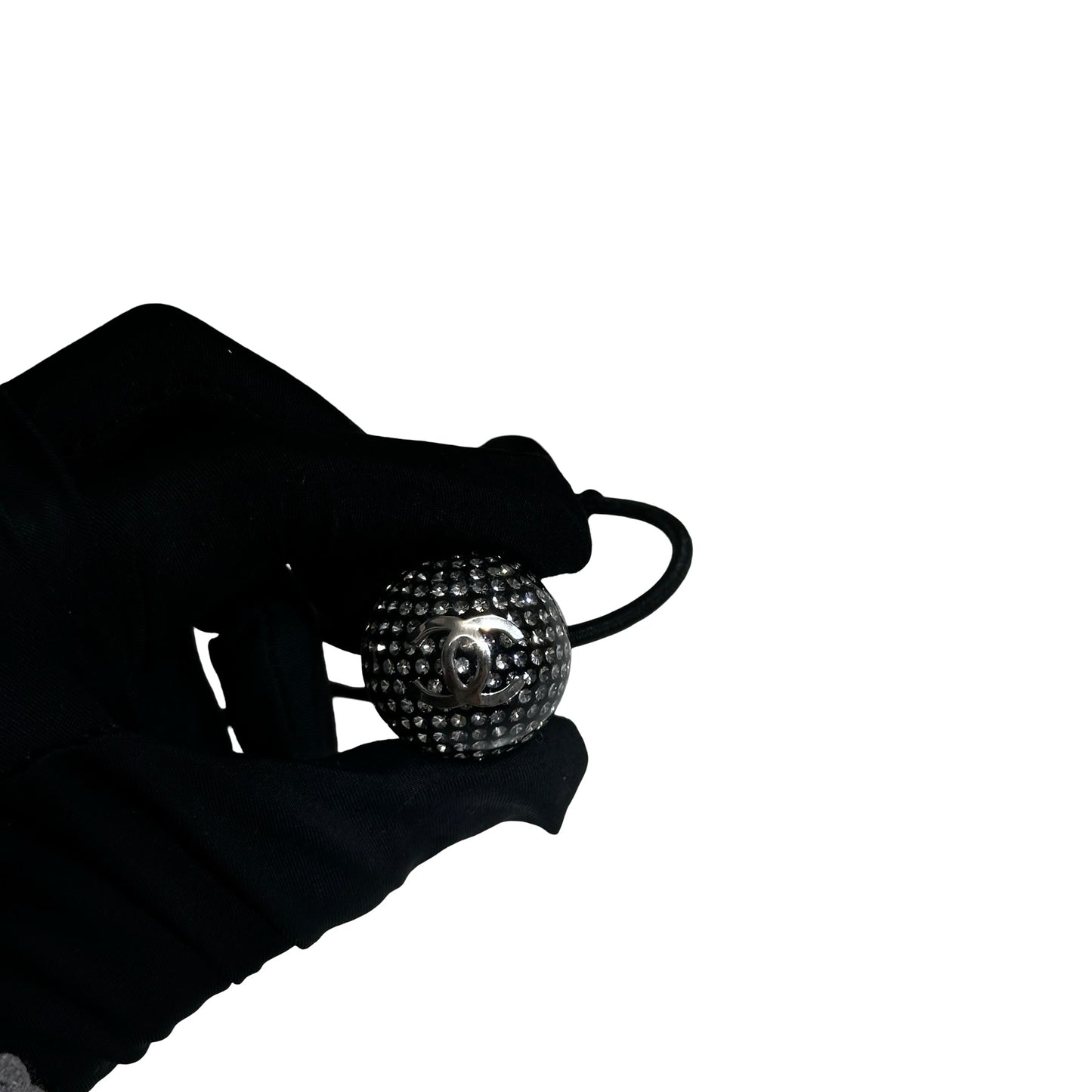 New CHANEL Hair Tie Hair Tie Black PHW