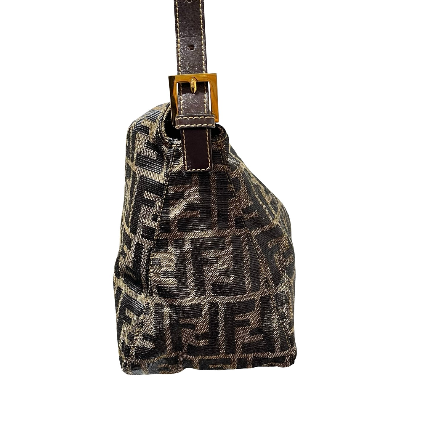 Fendi Canvas Hobo Bag Brown GHW