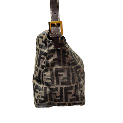 Fendi Canvas Hobo Bag Brown GHW