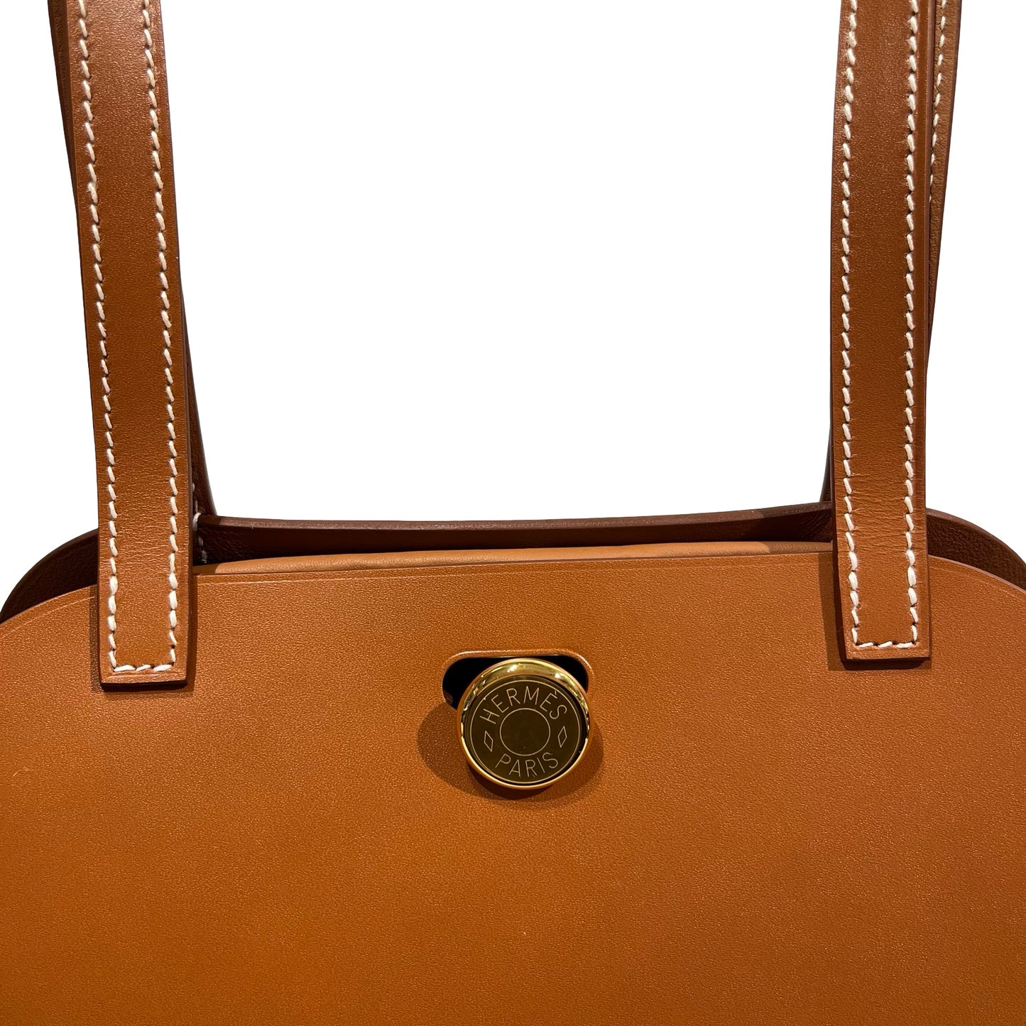 Unused Hermès Swift leather Canvas SAC TABLIER SELLIER Shoulder Bag Brown GHW