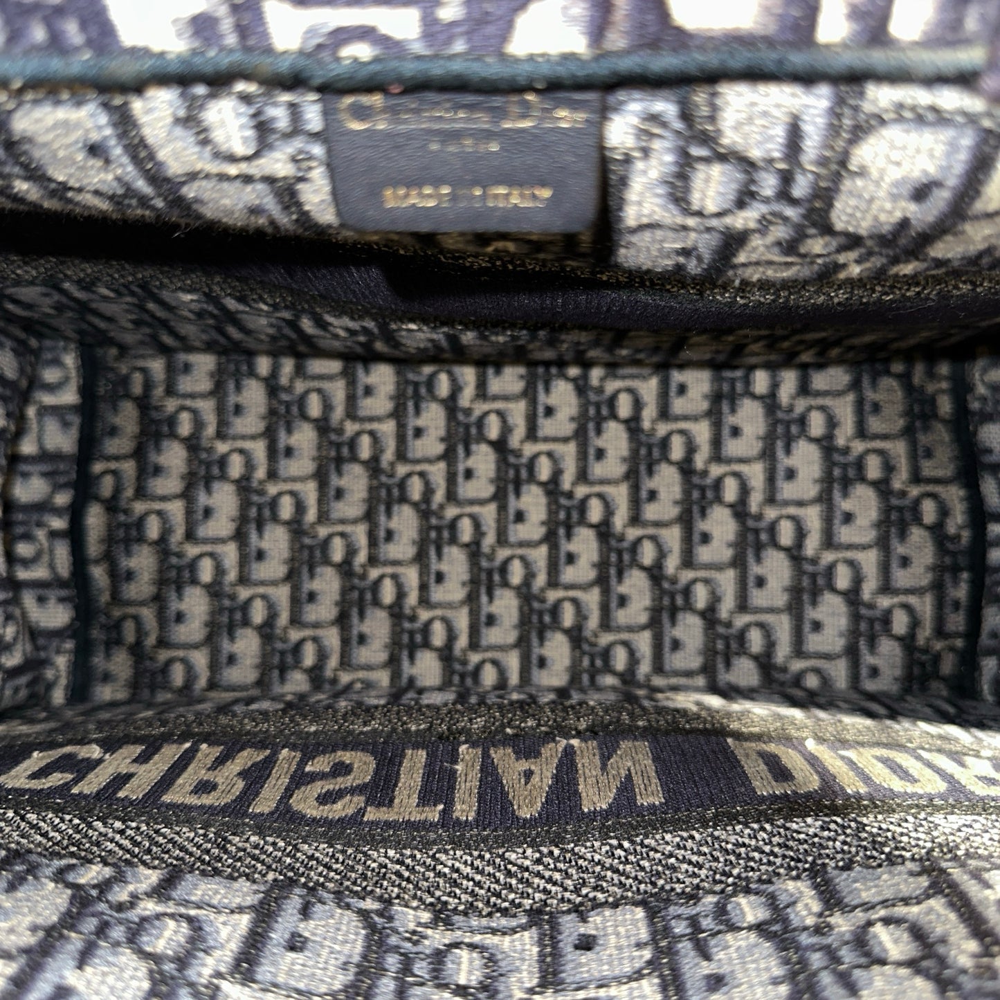 Used DIOR Canvas Used Dior Canvas Book Tote Tote Navy Blue Tote Bag Navy Blue