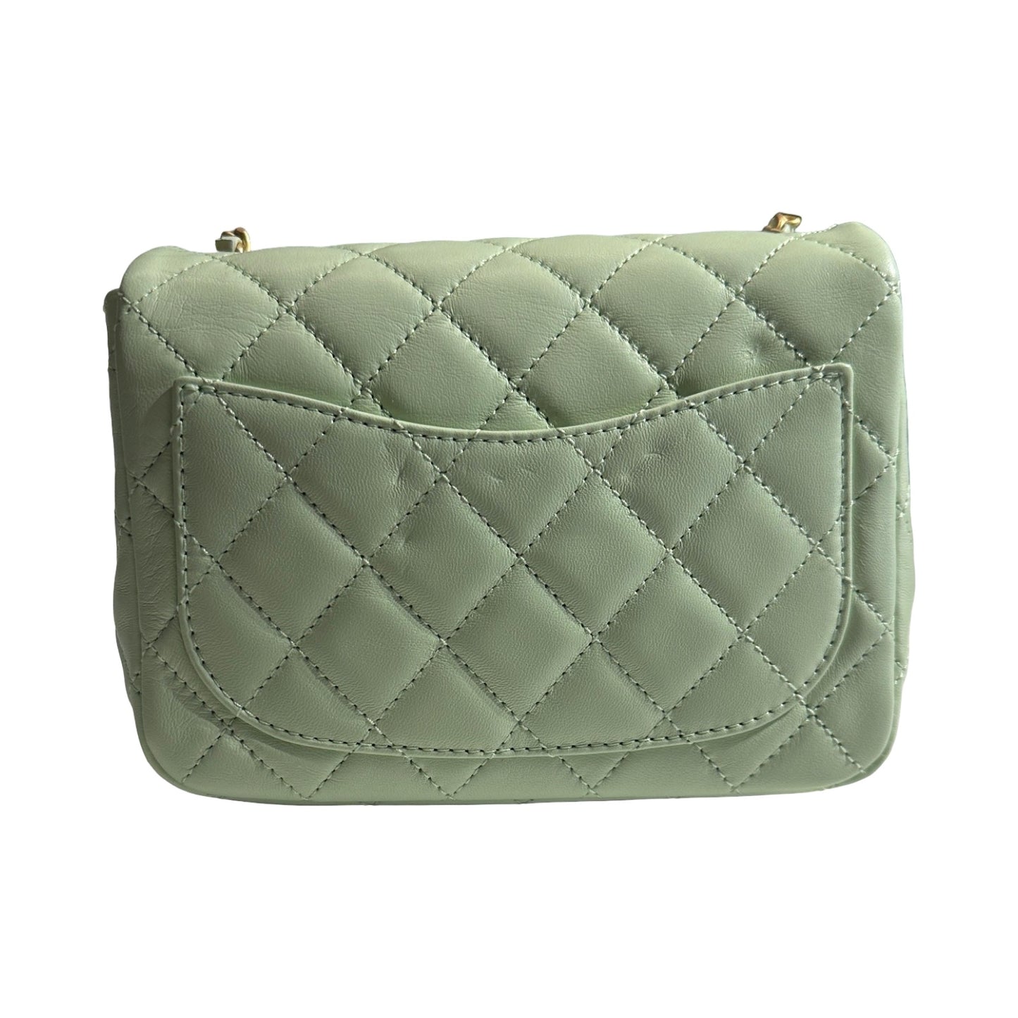 Brand New CHANEL Matelasse Quilted Mini Matelasse Mini Bag Light Green GHW