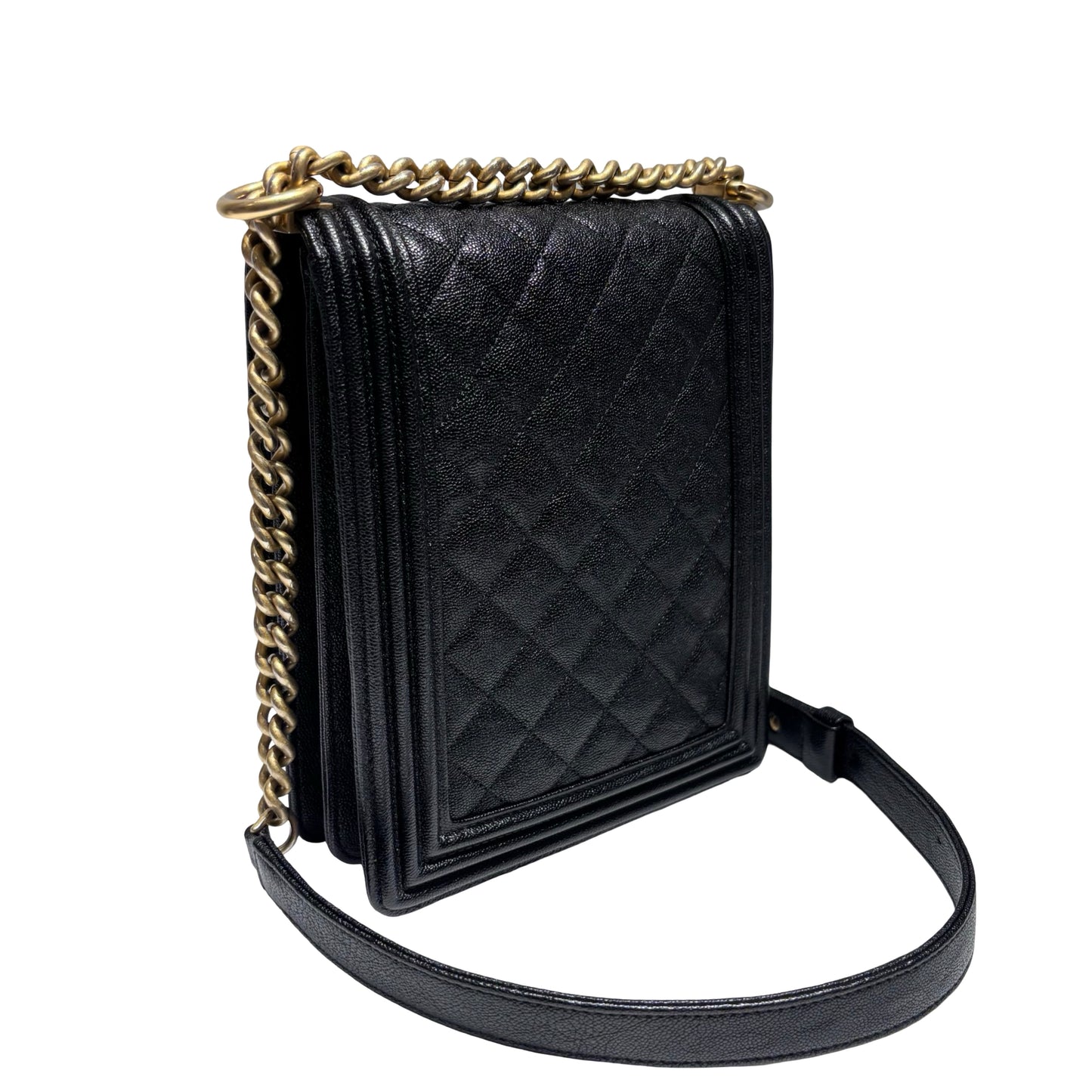CHANEL LEBOY VERTICAL CAVIAR CHAIN SHOULDER BAG [3000358]