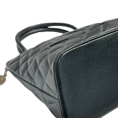 CHANEL BLACK GHW CAVIAR MEDALLION TOTE [3000273]