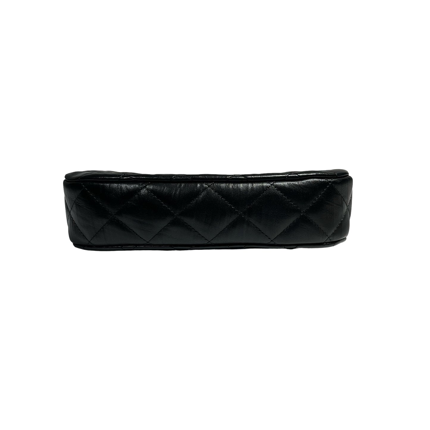 CHANEL SHOULDER POUCH BLACK CALFSKIN GHW [3000630]