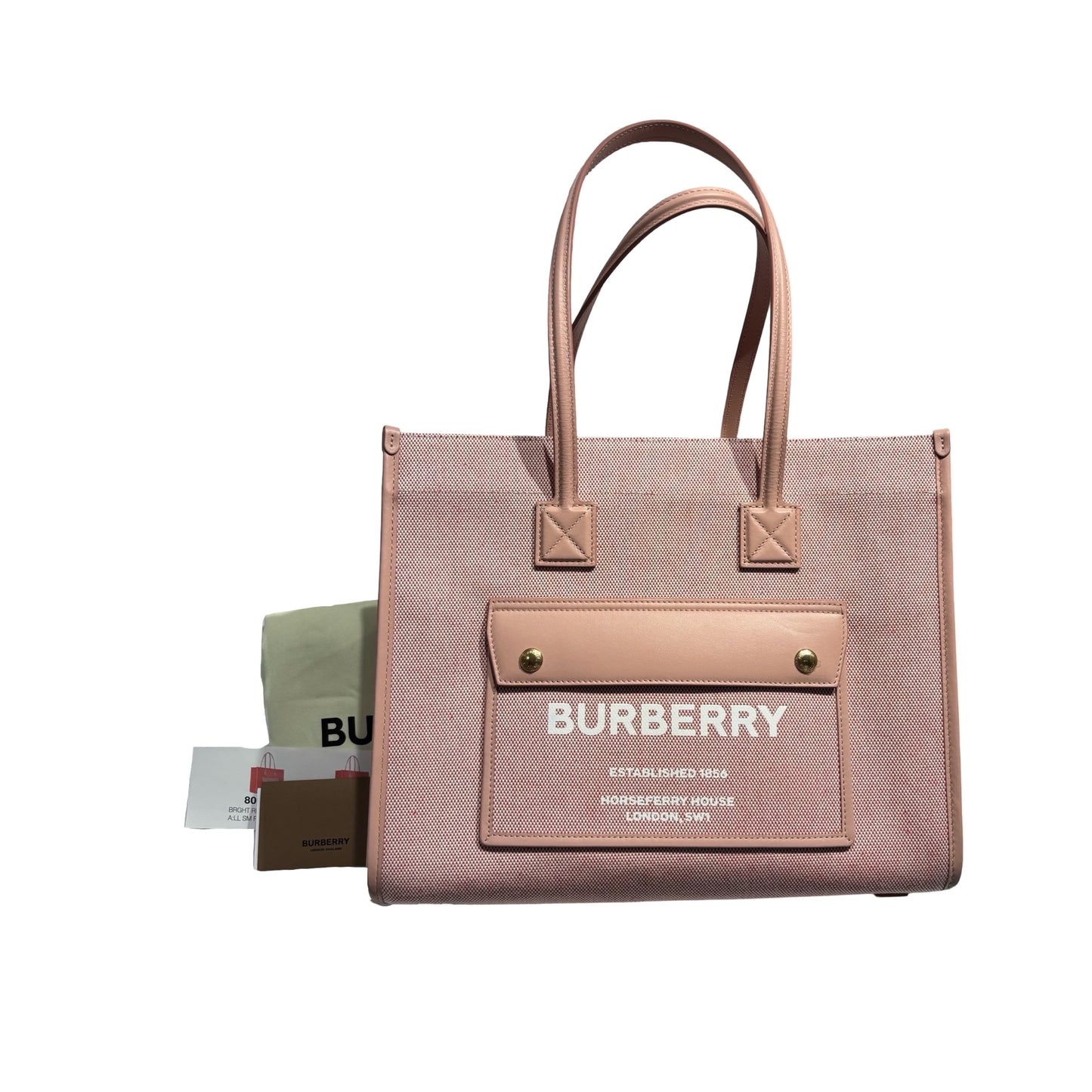 BURBERRY DUSTY PINK GHW SMALL FREYA TOTE BAG [3000259]