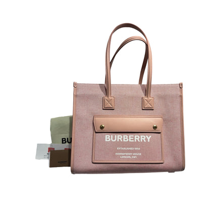 BURBERRY DUSTY PINK GHW SMALL FREYA TOTE BAG [3000259]