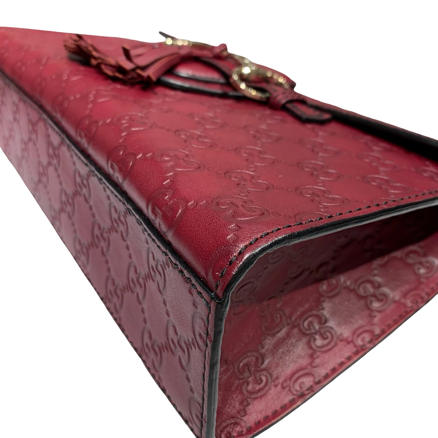 GUCCI GUCCISSIMA EMILY RED CALFSKIN PHW CHAIN SHOULDER BAG [A04201]