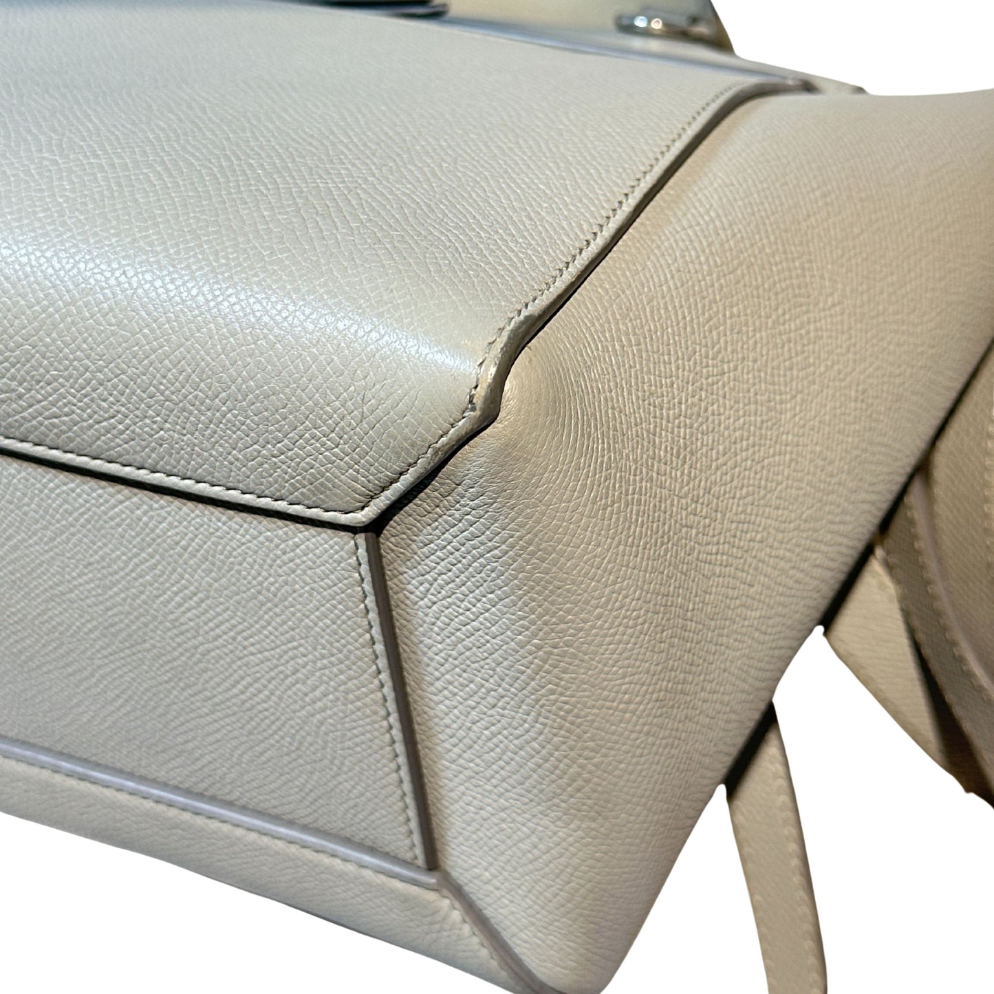 Used CÉLINE Belt Shoulder Bag Grey PHW