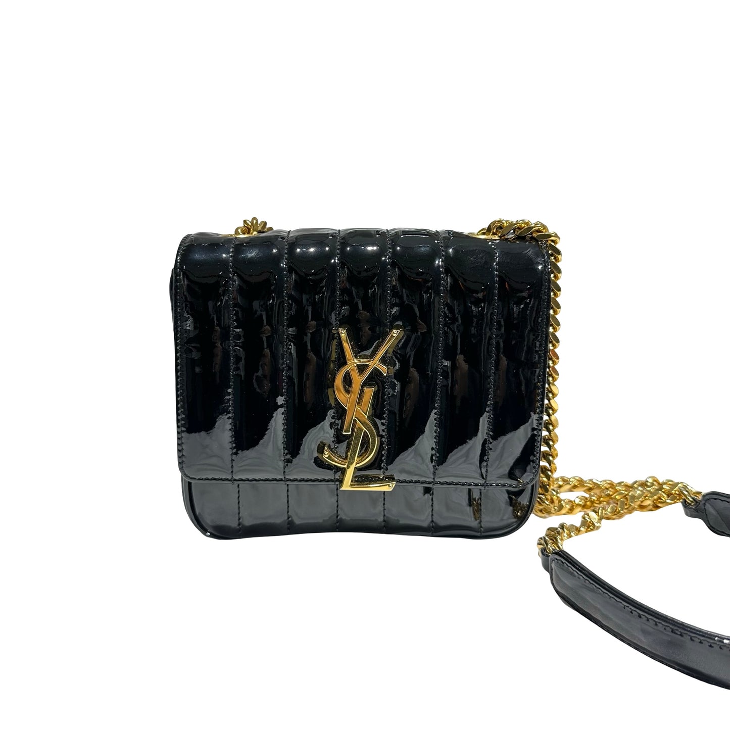 Used SAINT LAURENT Cross Body Bag Black GHW