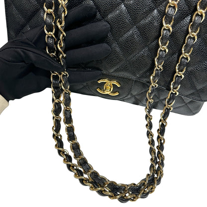 Used CHANEL Classic Flap Shoulder Bag Black GHW