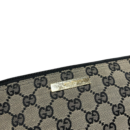 Used GUCCI GG Canvas Pochette Handbag Beige Red