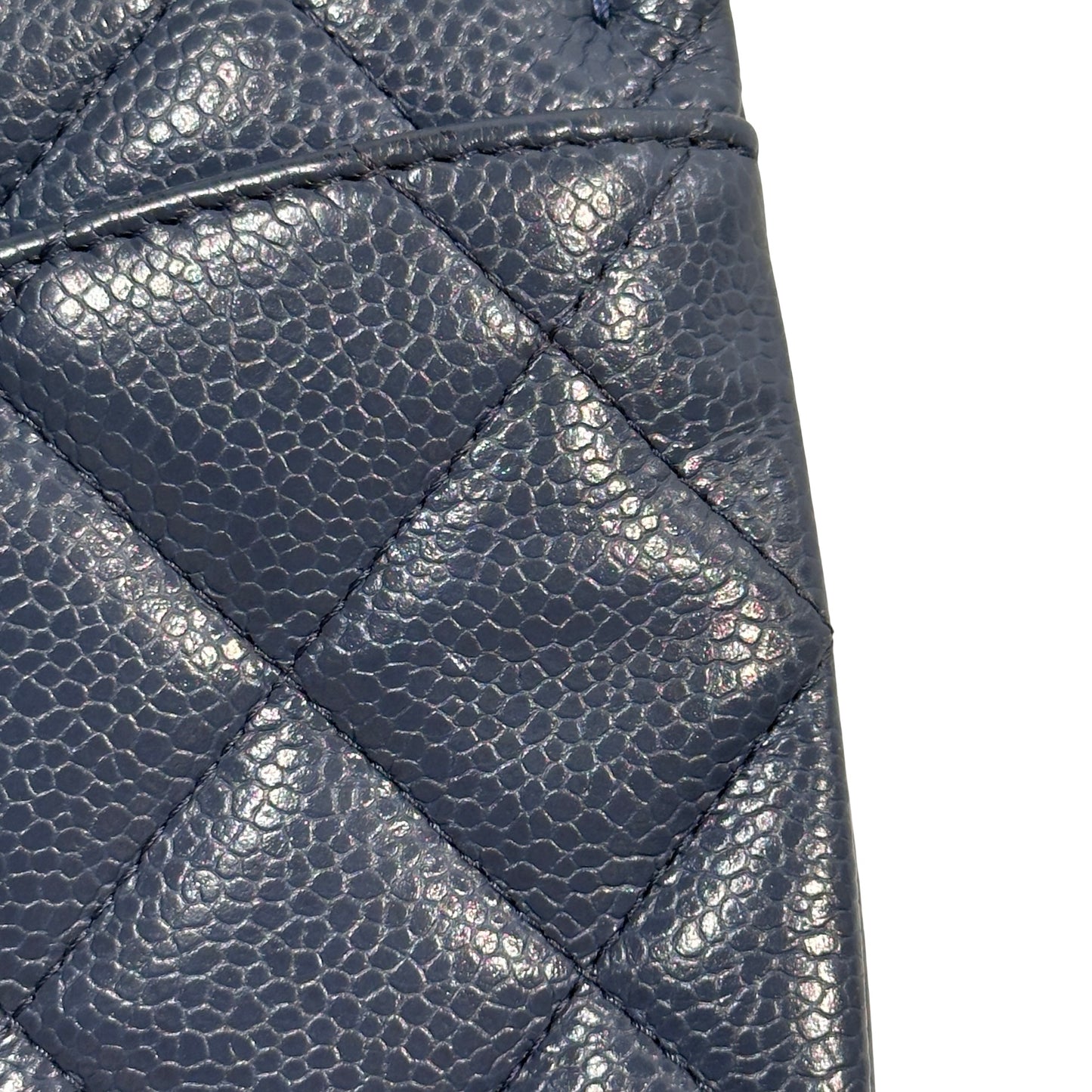 Chanel Caviar Leather FLAP Shoulder Bag Blue PHW