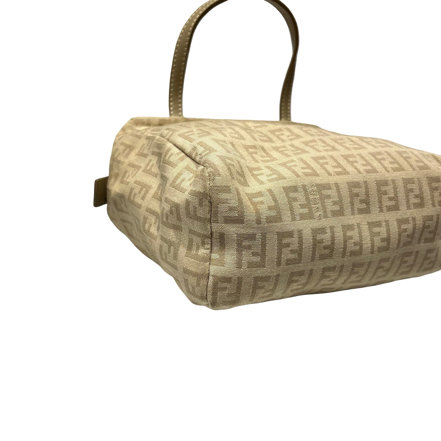 Used Fendi Canvas Handbag Beige PHW