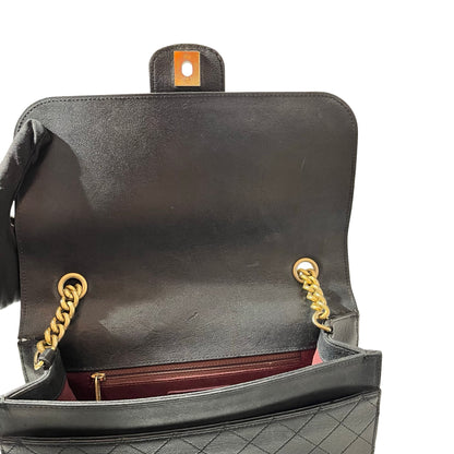 Used CHANEL Calfskin Leather Cross Body Cross Body Bag Black