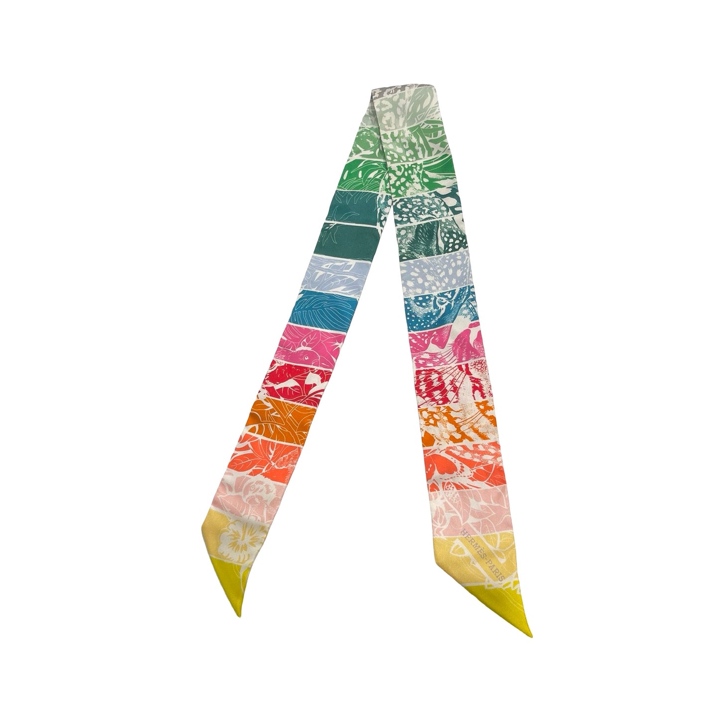HERMES Silk Rayures d'Ete Twilly Multicolor