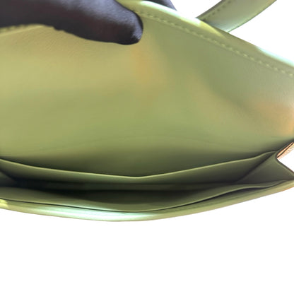 Used HERMES Leather Jige Clutch Green