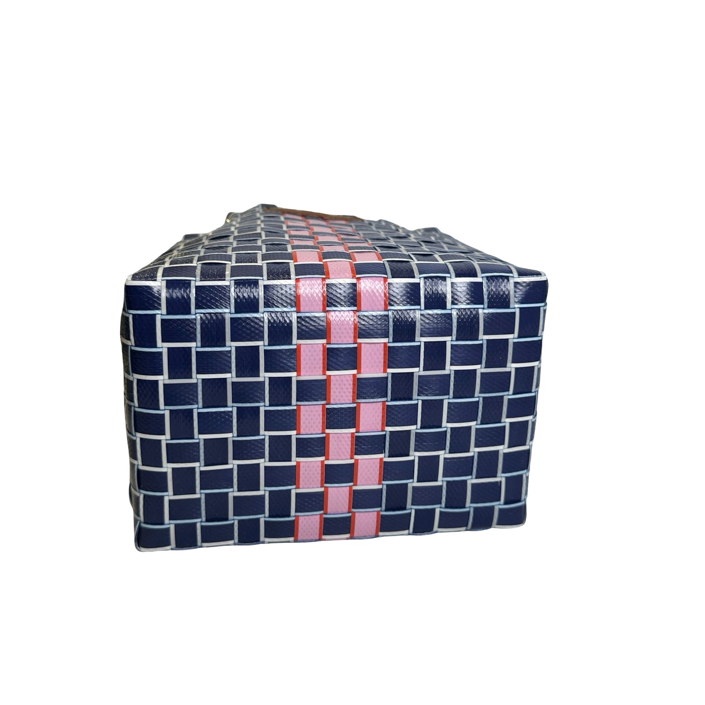 Used MARNI Woven Market Bag Tote Bag Blue Pink White