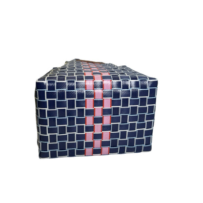 Used MARNI Woven Market Bag Tote Bag Blue Pink White