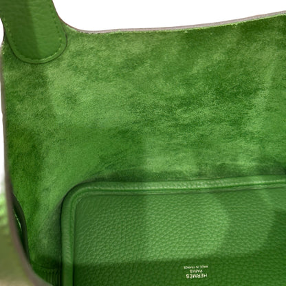 Brand New HERMES Clemence Picotin Lock Bucket Bag Green