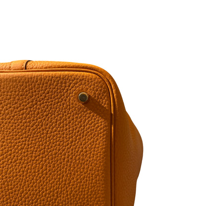 New HERMÈS Picotin 22 Bucket Bag Orange (93) GHW