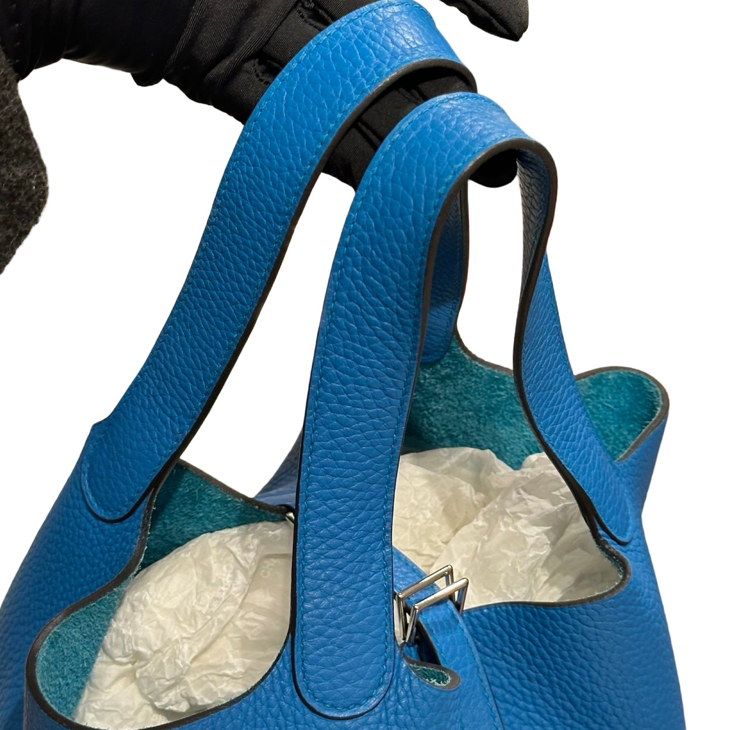 Used HERMÈS TC Picotin 22 Handbag Blue PHW