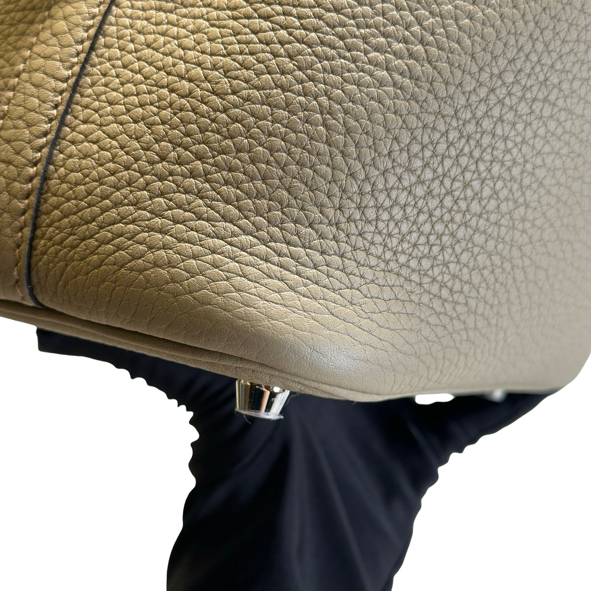 Used HERMES Clemence Picotin 18 Bucket Bag 8Q Beige PHW