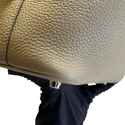Used HERMES Clemence Picotin 18 Bucket Bag 8Q Beige PHW