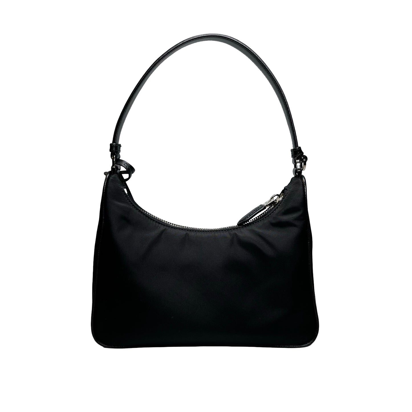 Used PRADA Re-Nylon Saffiano leather Re-Edition 2005 Shoulder Bag Black PHW