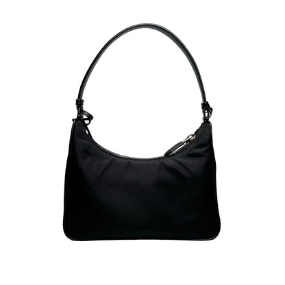 Used PRADA Re-Nylon Saffiano leather Re-Edition 2005 Shoulder Bag Black PHW