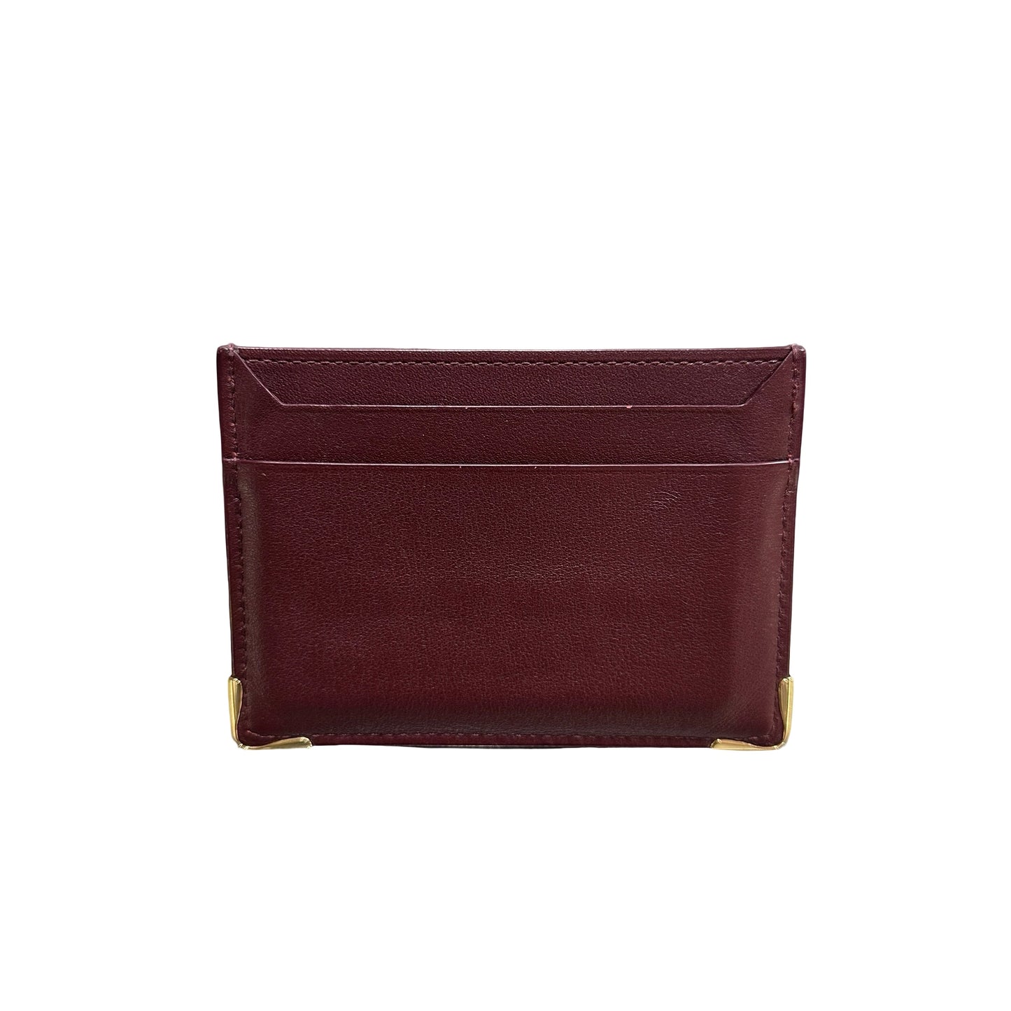 CARTIER Leather Must de Cartier Double Card case Burgundy
