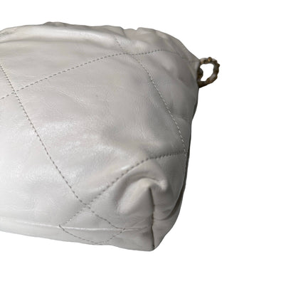 Chanel Quilted Calfskin Chanel 22 Shoulder Bag White GHW