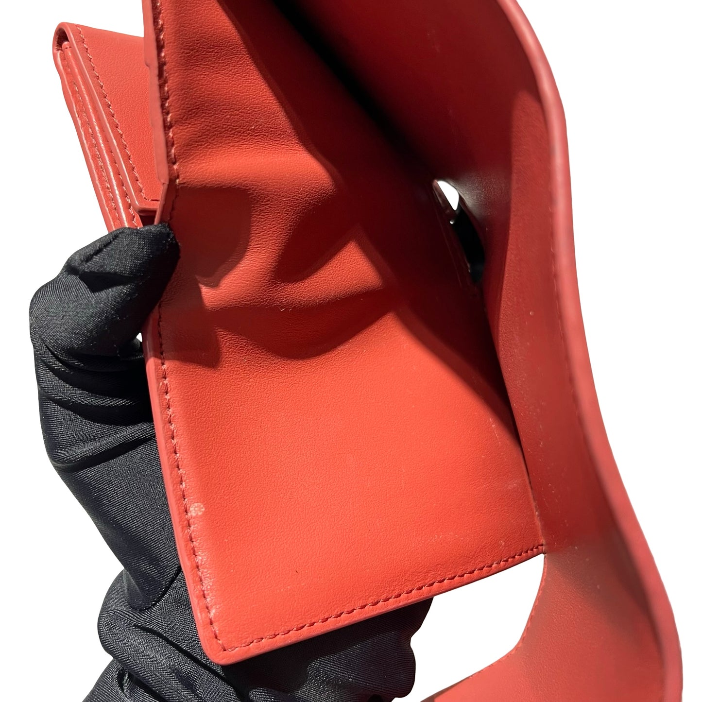 Used CÉLINE Calfskin Leather Wallet Pink GHW