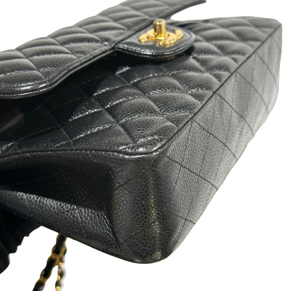 Used CHANEL Caviar Quilted CF23 Chain Shoulder Bag Black Gold