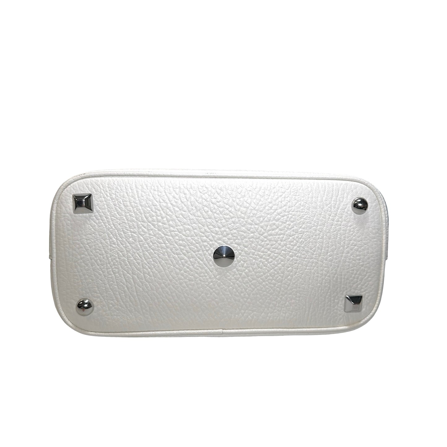 Used MAISON MARGIELA Textured Leather 5AC Classique Mini Bag Handbag White PHW