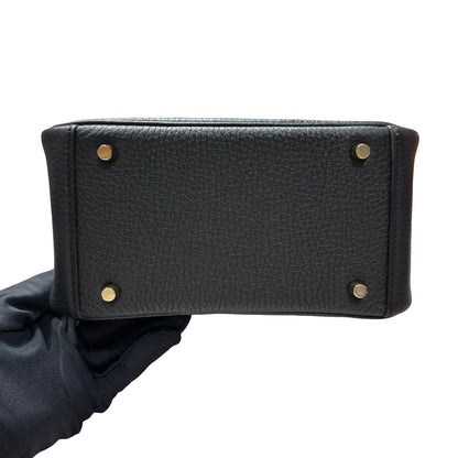 Brand New HERMES Clemence Lindy Mini Handbag Black