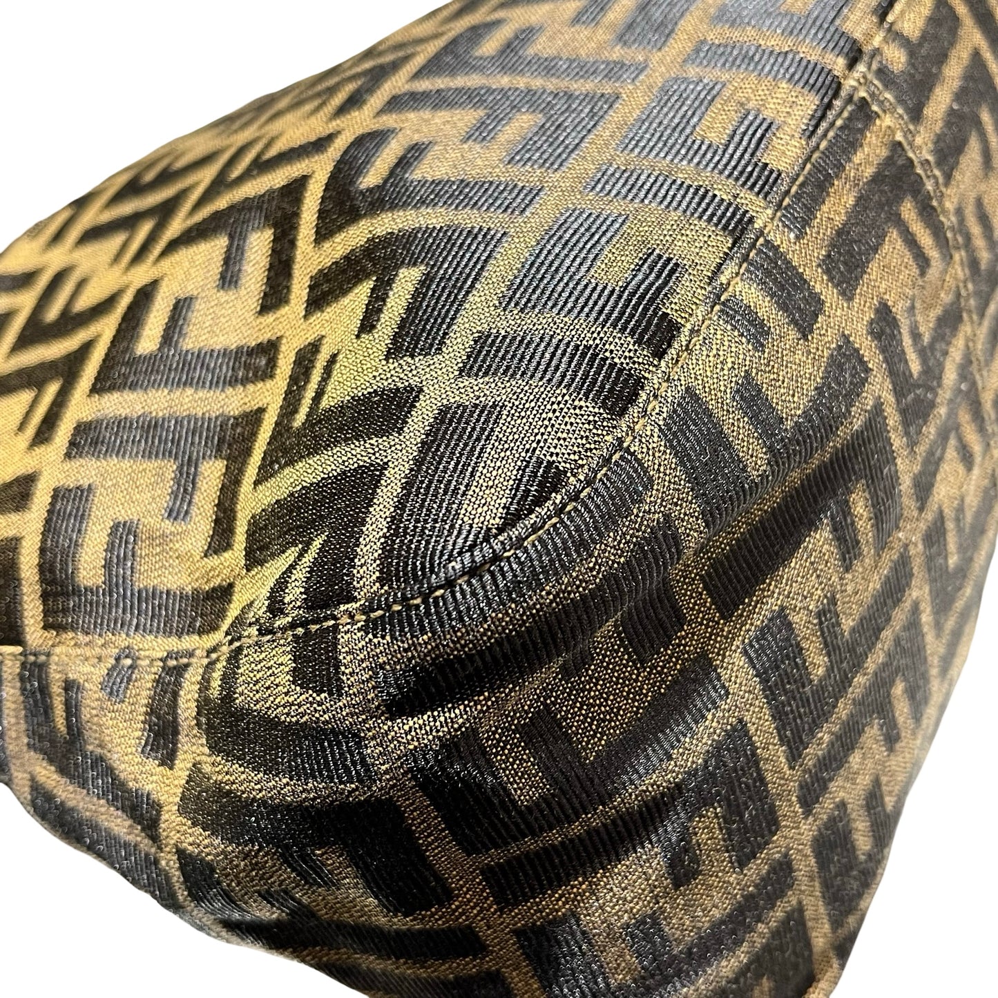 Fendi Canvas Hobo Bag Brown GHW