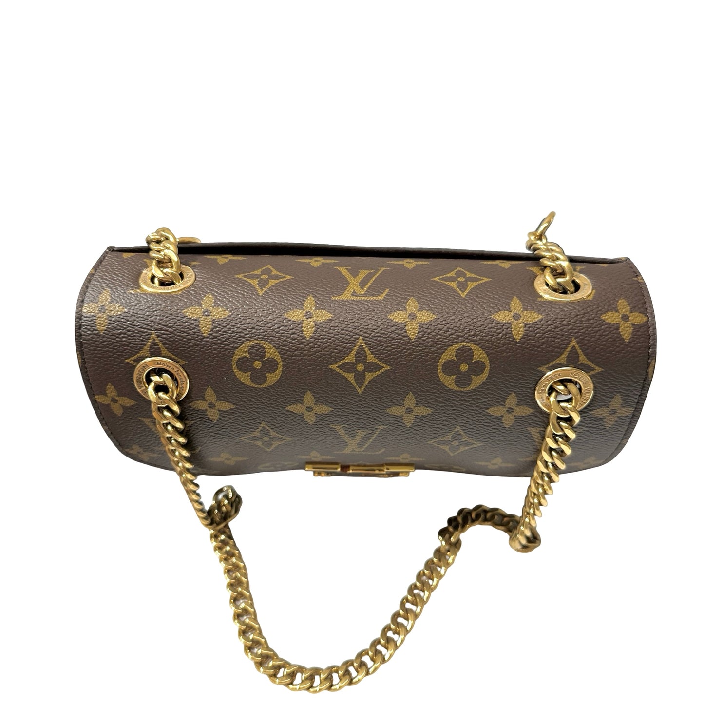 Used LOUIS VUITTON Monogram Canvas PASSY NM MNG Shoulder Bag Brown GHW