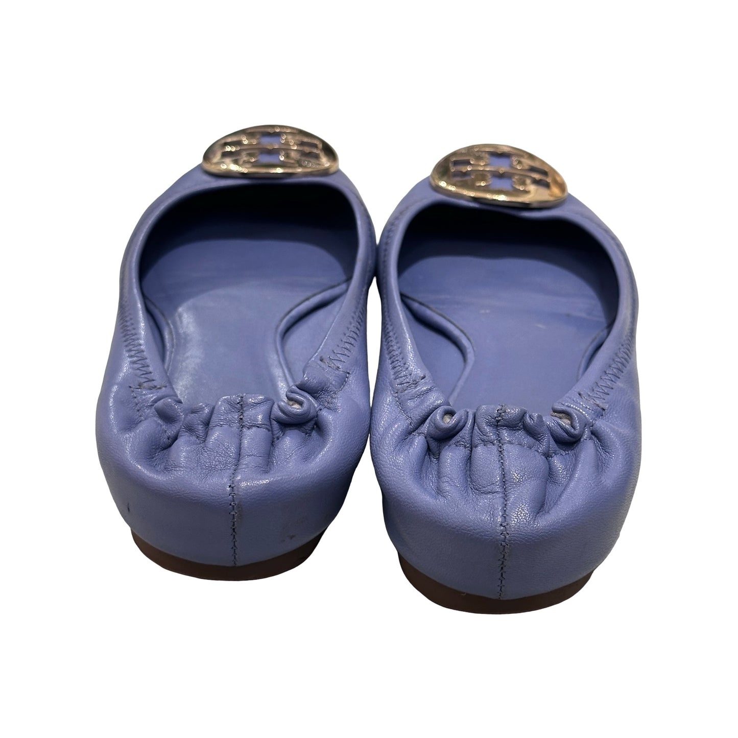 Used TORY BURCH Flats Shoes Navy Blue GHW