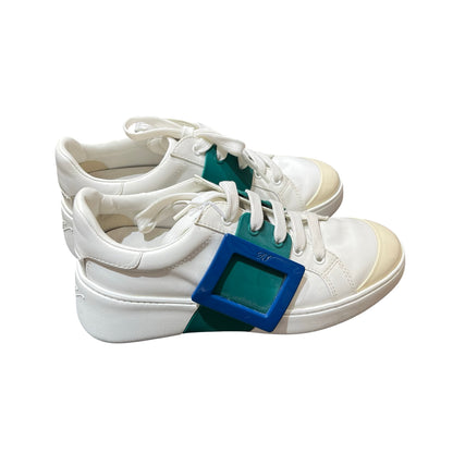Used ROGER VIVIER Used Roger Vivier Viv Skate Sneakers Shoes Shoes White Blue Green