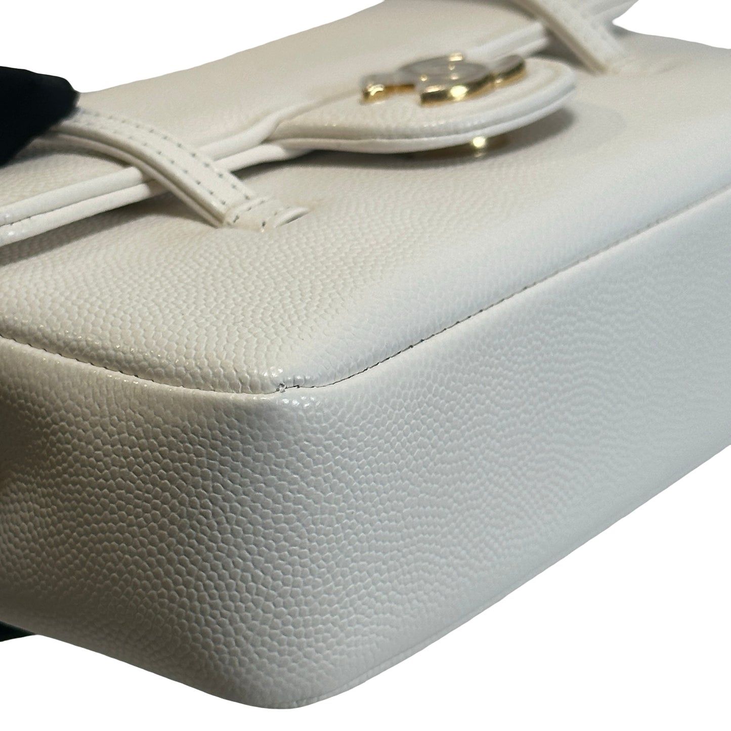 Brand New CHANEL Caviar Mini Preppy Coco Shoulder Bag White Gold