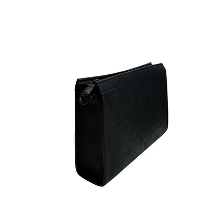 Used LOUIS VUITTON Monogram Empreinte Pochette Cle Clutch Black