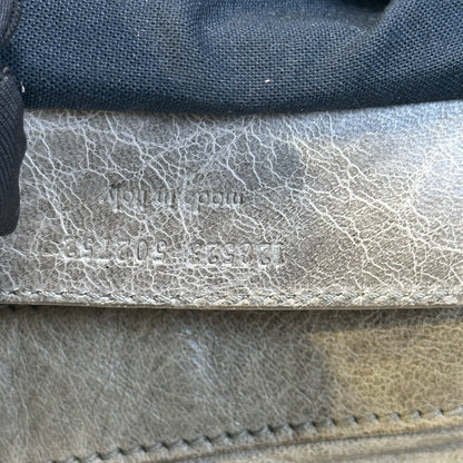 Used BALENCIAGA Leather Hardware City Bag Handbag Grey