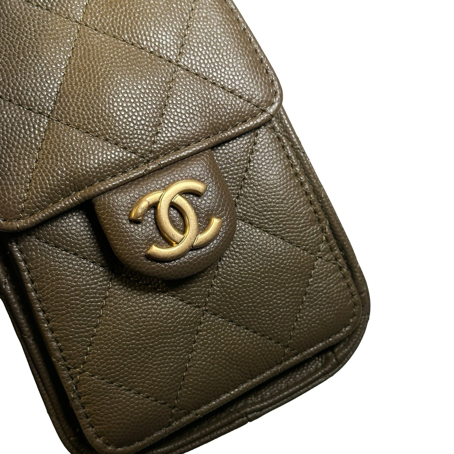 Used CHANEL Caviar Quilted Hobo Bag Hobo Bag Brown GHW