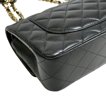 Brand New CHANEL Quilted Lambskin Classic Flap Chain Shoulder Bag Black GHW