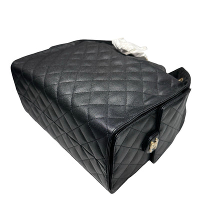 New Chanel 25 Medium Chain Shoulder Bag Black GHW